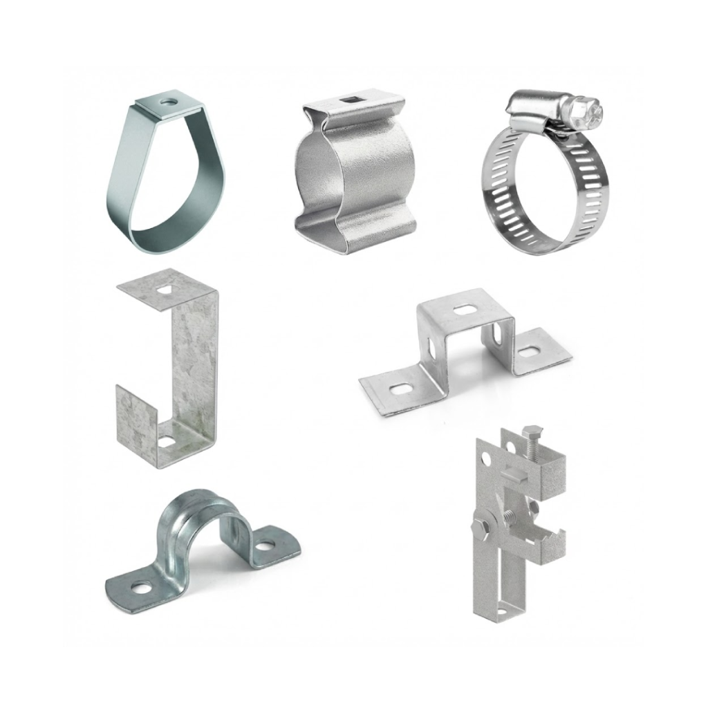 Braçadeiras Tipo U, Chavetas e Fixadores